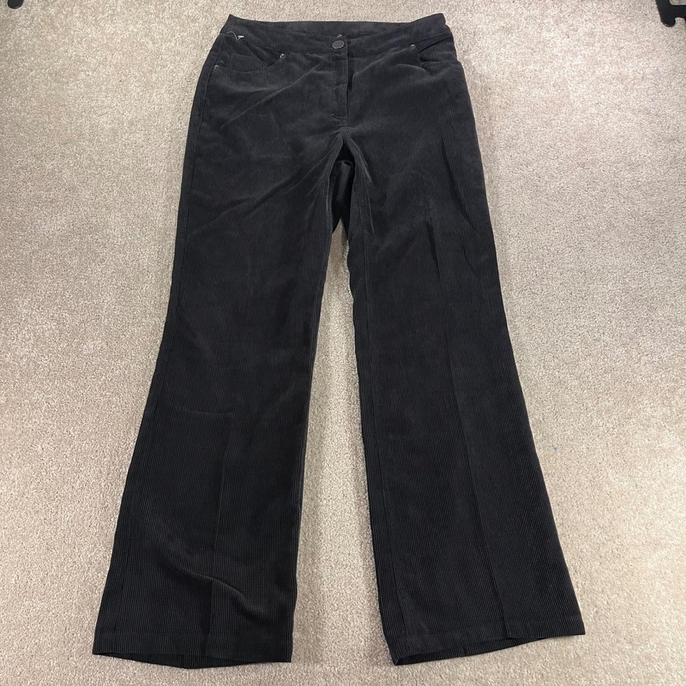 600 West Corduroy Pants Womens 6 Grey Wide Leg Fine Wale Trousers